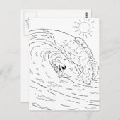 Surfen Adult Kleuren Briefkaart (Voorkant / Achterkant)