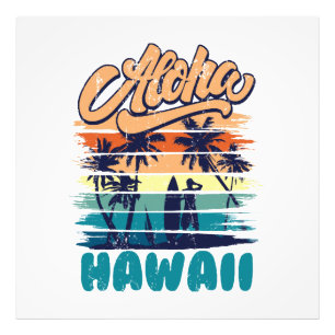 Surfen - Aloha Hawaï Foto Afdruk