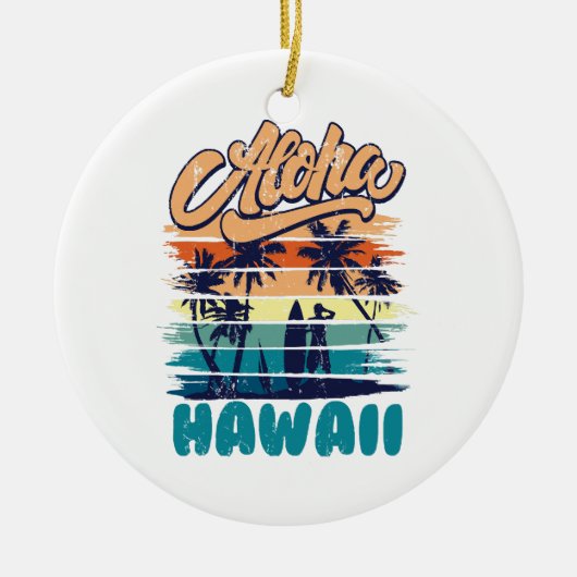 Surfen - Aloha Hawaï Keramisch Ornament (Voorkant)