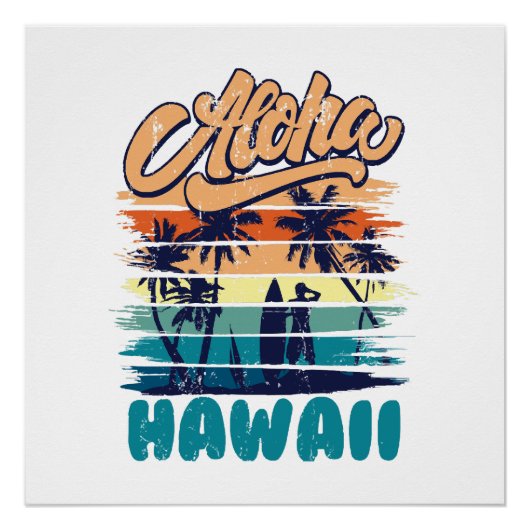 Surfen - Aloha Hawaï Perfect Poster (Voorkant)