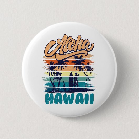 Surfen - Aloha Hawaï Ronde Button 5,7 Cm (Voorkant)