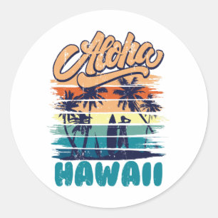 Surfen - Aloha Hawaï Ronde Sticker
