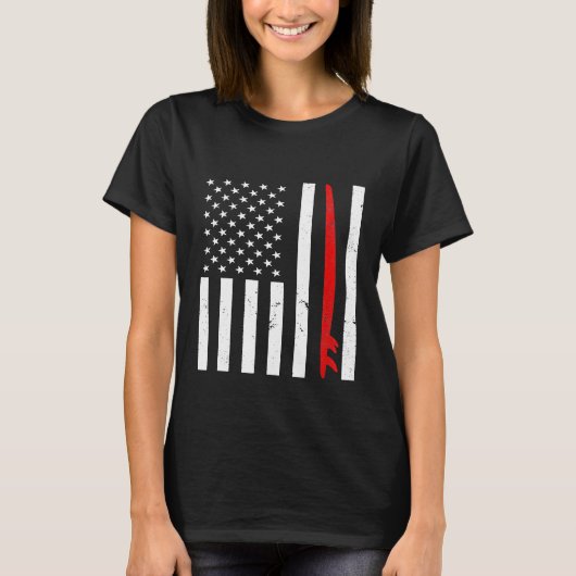 Surfen Amerikaanse vlag Surfboard T-shirt (Voorkant)