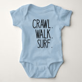 Surfen Baby, Crawl Walk Surf, Leuke Surfen Lover Romper (Voorkant)