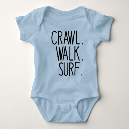 Surfen Baby, Crawl Walk Surf, Leuke Surfen Lover Romper (Voorkant)