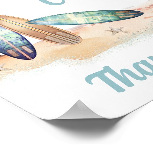 Surfen Baby shower Gift Drop Off Sign Poster (Hoek)