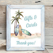 Surfen Baby shower Gift Drop Off Sign Poster