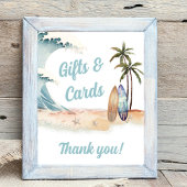 Surfen Baby shower Gift Drop Off Sign Poster