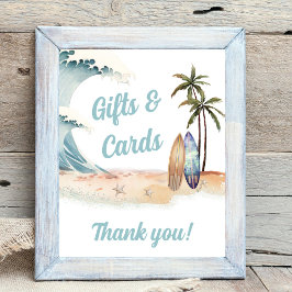 Surfen Baby shower Gift Drop Off Sign Poster