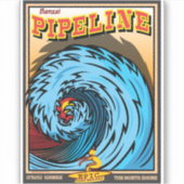 SURFEN BANZAI PIPELINE HAWAÏ STICKER (Voorkant)
