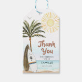 Surfen Beach Baby shower Dank u Label Cadeaulabel (Voorkant)