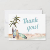 Surfen Beach Zomer Baby shower Bedankkaart (Voorkant)
