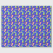 Surfen Beach Zomer Cadeaupapier (Vlak)