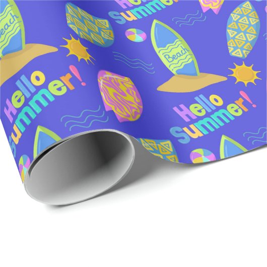 Surfen Beach Zomer Cadeaupapier (Rol Hoek)