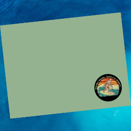 Surfen Bigfoot Jachtgolven Verbergen Voetafdrukken Post-it® Notes