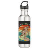 Surfen Bigfoot Jachtgolven Verbergen Voetafdrukken Waterfles (Voorkant)