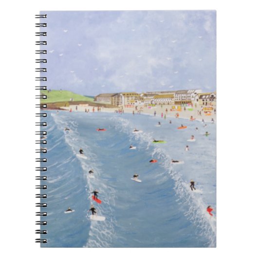 Surfen bij Porthmeor Notitieboek (Voorkant)