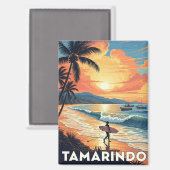 Surfen bij Tamarindo Costa Rica Magneet (Voorkant / Achterkant)
