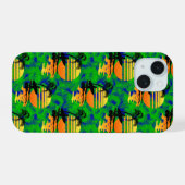Surfen bij zonsondergang iPhone 15 case (Achterkant horizontaal)