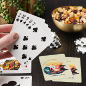 Surfen bij zonsondergang pokerkaarten (Insitu)