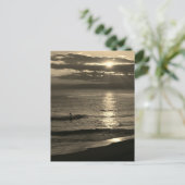 Surfen bij zonsondergang: Shonan Coast, Japan Briefkaart (Staand voorkant)