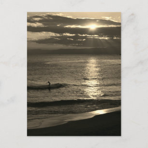 Surfen bij zonsondergang: Shonan Coast, Japan Briefkaart