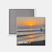 Surfen bij zonsondergang - Venice Beach, CA Magneet (Voorkant / Achterkant)