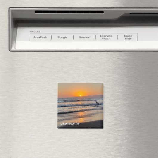 Surfen bij zonsondergang - Venice Beach, CA Magneet (Insitu (Vaatwasser))