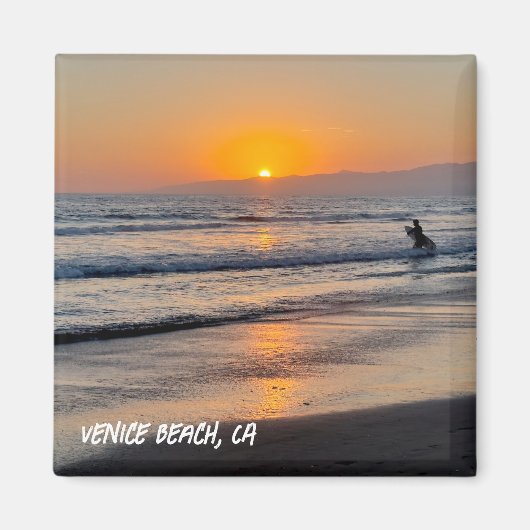 Surfen bij zonsondergang - Venice Beach, CA Magneet (Voorkant)