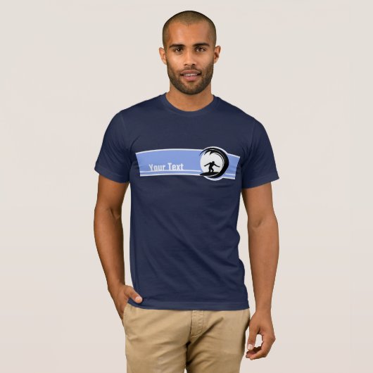 Surfen; Blauw T-shirt (Voorkant volledig)