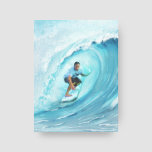 Surfen Blue Barrel Wave Beach Canvas Afdruk<br><div class="desc">Stretched canvas print van een surfer die op een epische barrel wave surft. Perfect voor een strandhuis en surf thema home decor. Kunst door KL Stock</div>