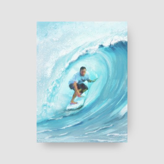 Surfen Blue Barrel Wave Beach Canvas Afdruk