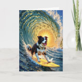 Surfen Border Collie Kaart (Voorkant)