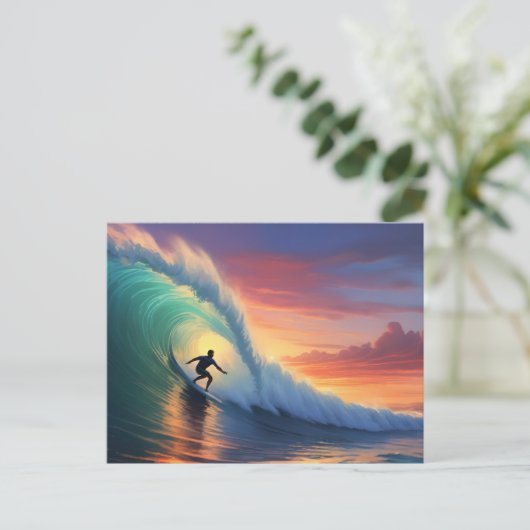 Surfen Briefkaart (Staand voorkant)