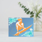 Surfen Briefkaart (Staand voorkant)