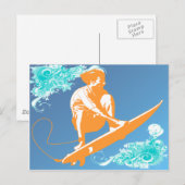 Surfen Briefkaart (Voorkant / Achterkant)