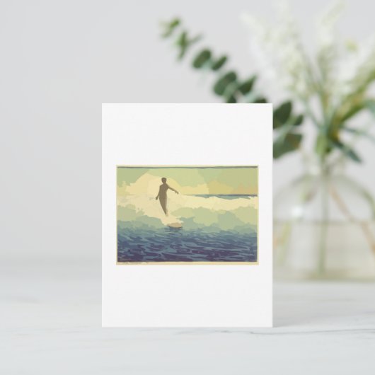  surfen briefkaart (Staand voorkant)