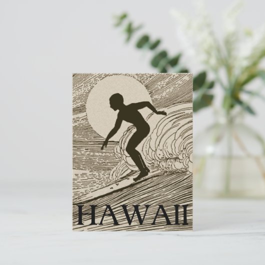  surfen briefkaart (Staand voorkant)