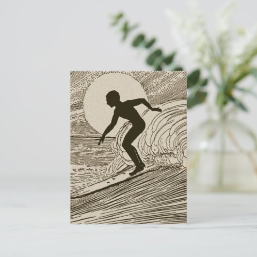 surfen briefkaart (Staand voorkant)