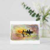 Surfen Briefkaart (Staand voorkant)