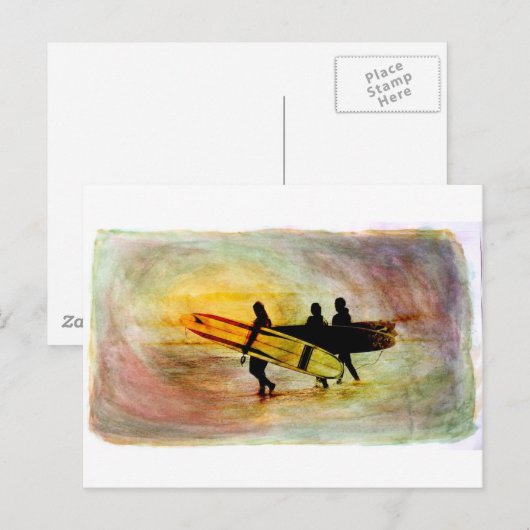 Surfen Briefkaart (Voorkant / Achterkant)