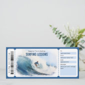 Surfen Cadeaubon Sjabloon voor Surven Lover Kaart (Staand voorkant)