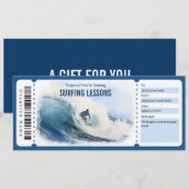 Surfen Cadeaubon Sjabloon voor Surven Lover Kaart (Voorkant / Achterkant)