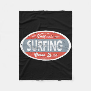 Surfen Californië Oceaan 1985 Strand Zomer Retro M Fleece Deken