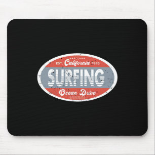 Surfen Californië Oceaan 1985 Strand Zomer Retro M Muismat