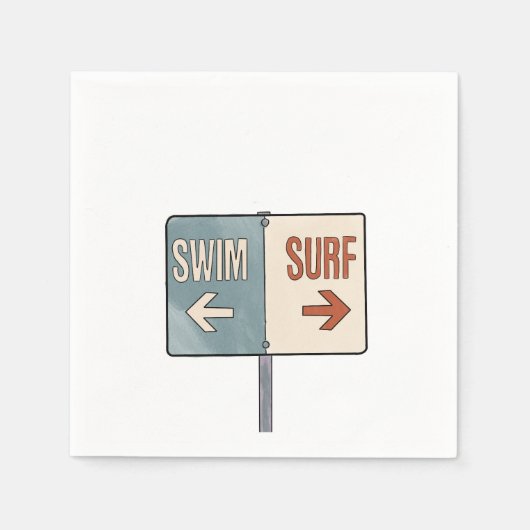 Surfen cocktail servetten. Malibu bruiloft Servet (Voorkant)
