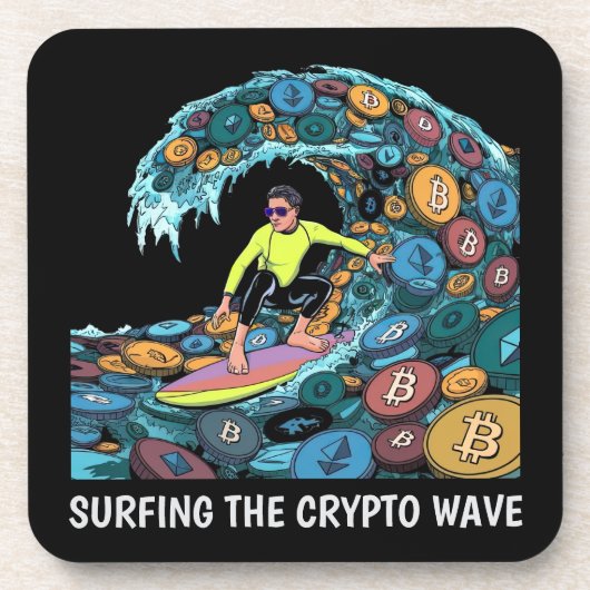 Surfen Crypto Bier Onderzetter (Voorkant)