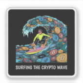 Surfen Crypto Sticker (Voorkant)