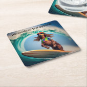 Surfen Dachshund Drink Coasters Kartonnen Onderzetters (Schuin)