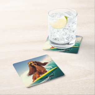 Surfen Dachshund Drink Coasters Kartonnen Onderzetters